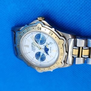 Lloyd watch 3 chronometer dials, silver and gold tone - needs battery